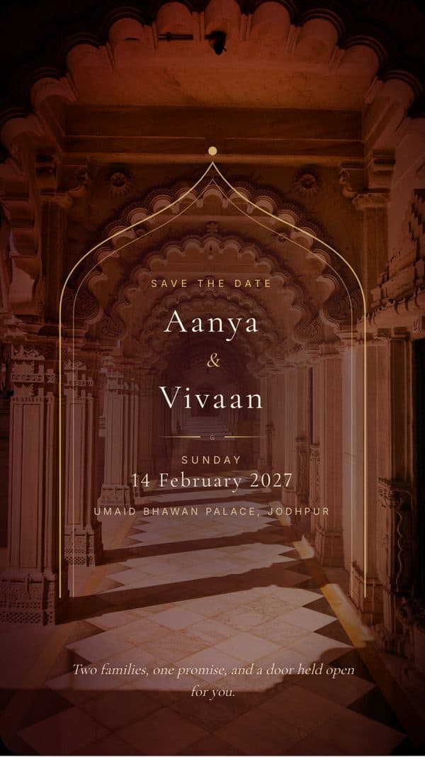 The Palace of Eternal Promises — Open the palace doors wedding invitation design