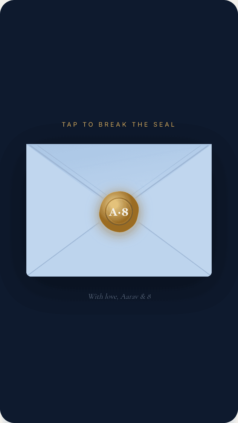 The Invitation Arrives — Break the seal, read the letter birthday invitation design