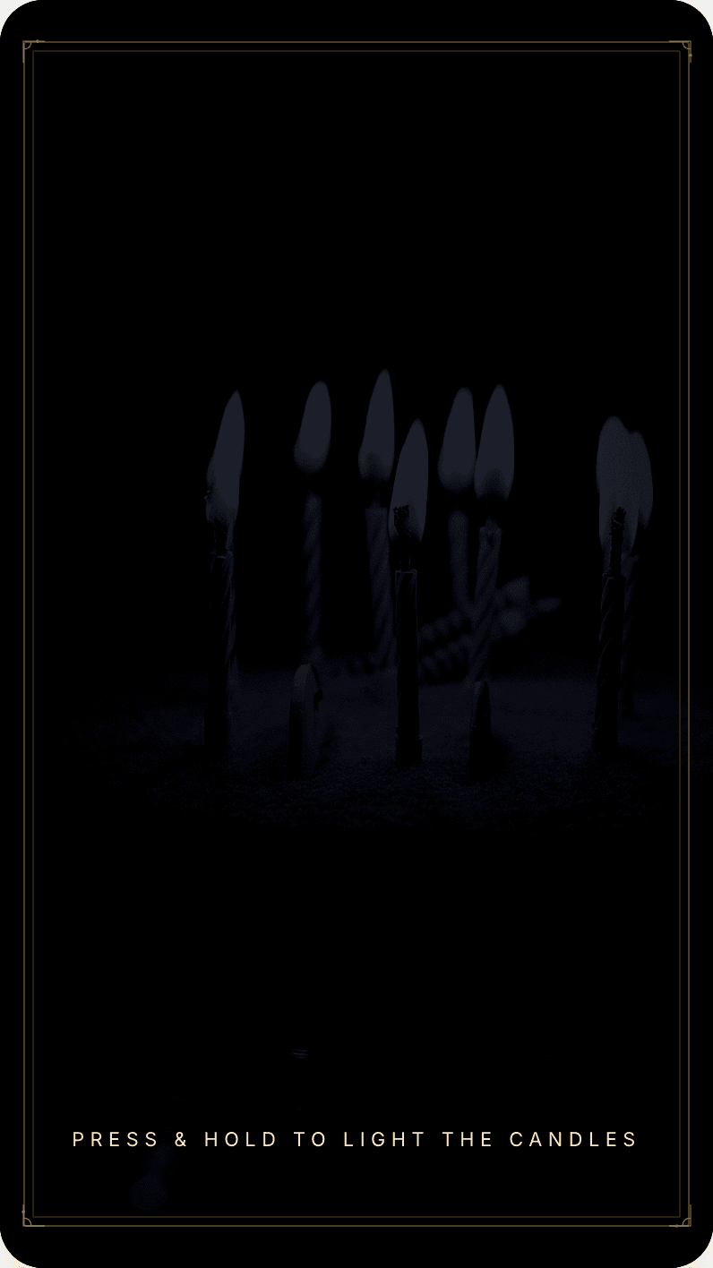 The Magic Cake — Hold to light the candles birthday invitation design