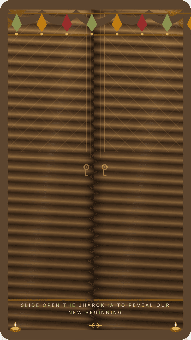 The Marwari Jharokha — Slide open the carved shutters wedding invitation design
